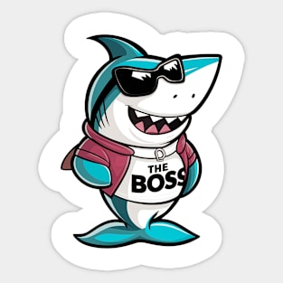 The Boss Funny shark Design Sticker